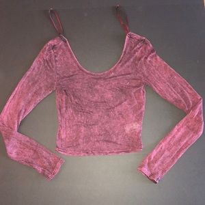 Urban Outfitters scoop neck long sleeve crop top